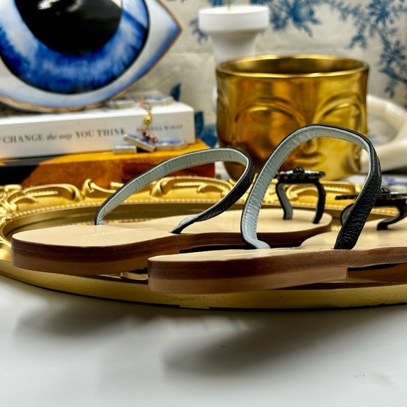 🆕 CHIARA FERRAGNI 🧿 NWOT Flirting Leather Toe Ring Sandal, Black - Sz 36 - Picture 13 of 16